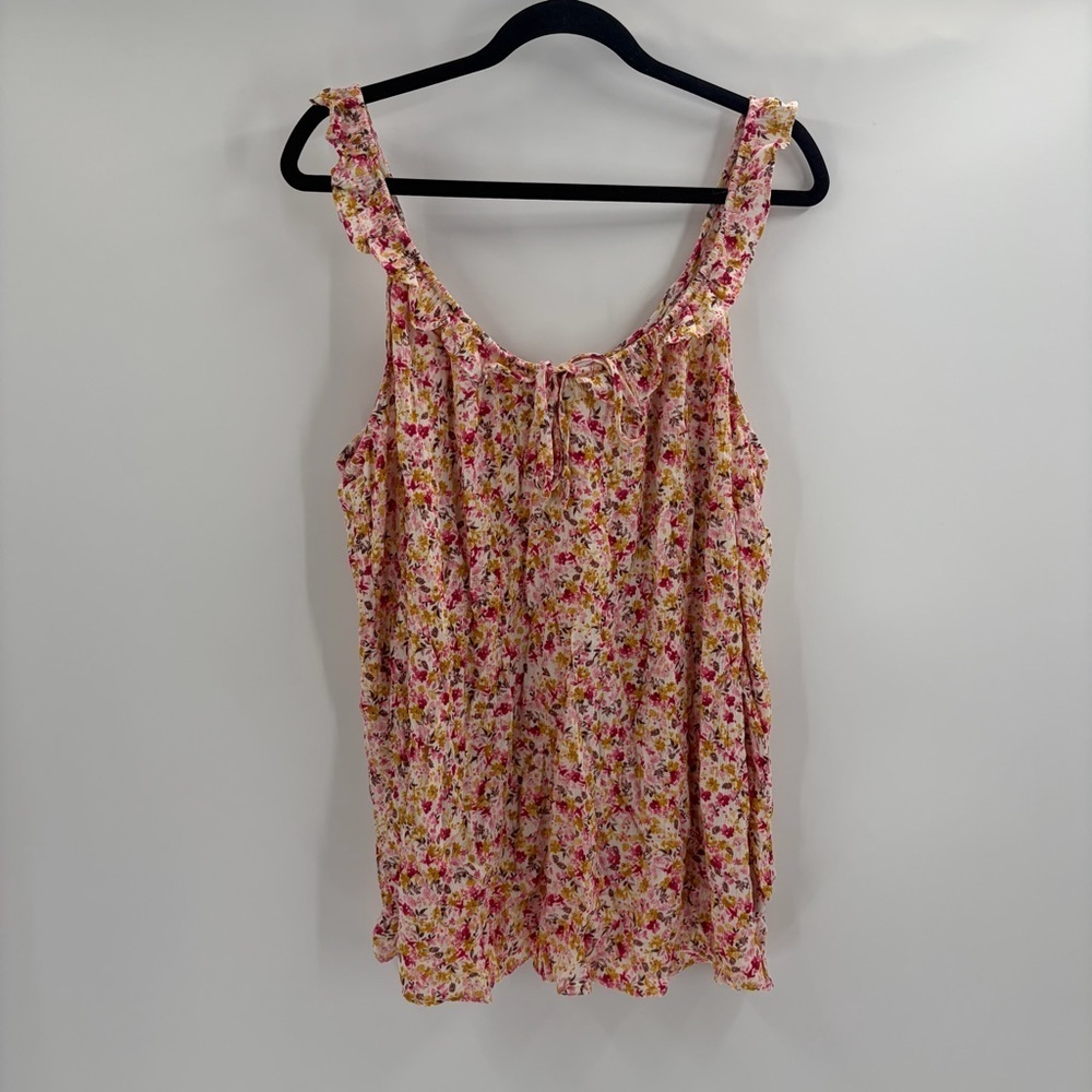 Torrid Women’s Washable Crinkle Bohemian Gauze Ruffle Tie Sleeveless Tank Sz 3X